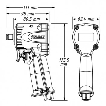 Schlagschrauber extra kurz 9012M-1 1200 Nm Hazet