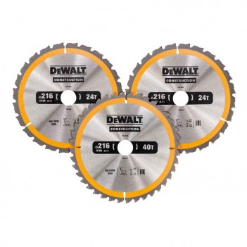 Set de 3 lames diamètre 216mm DT1962 DeWalt