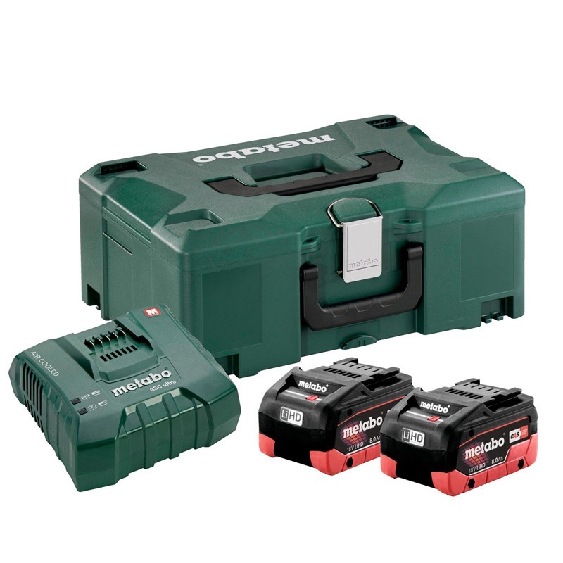 Set 2 Accus 18V - 8,0 Ah avec chargeur ASC Metabo