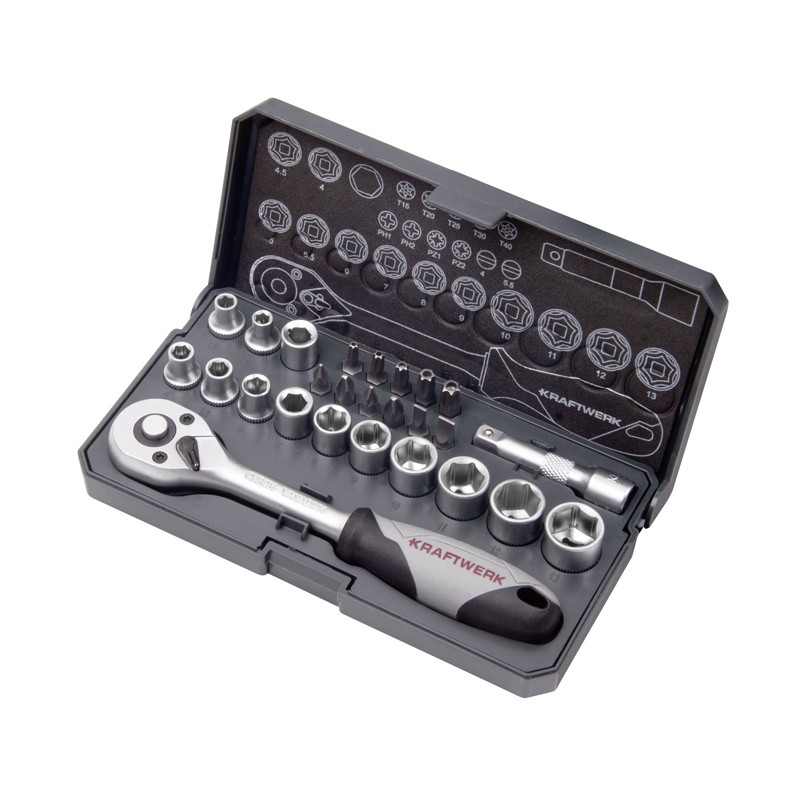 Coffret de douilles Basic-Line, 1/4", 26 pcs. Kraftwerk Coffret de douilles Basic-Line, 1/4", 26 pcs. Kraftwerk