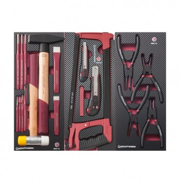 Insert d‘outils de poinçonnage et de coupe + 4 pinces à circlips, 33 pcs. Kraftwerk