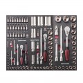 Insert Jeux de clés à douilles 1/4“, 3/8“ + 1/2“, 100 pcs. Kraftwerk