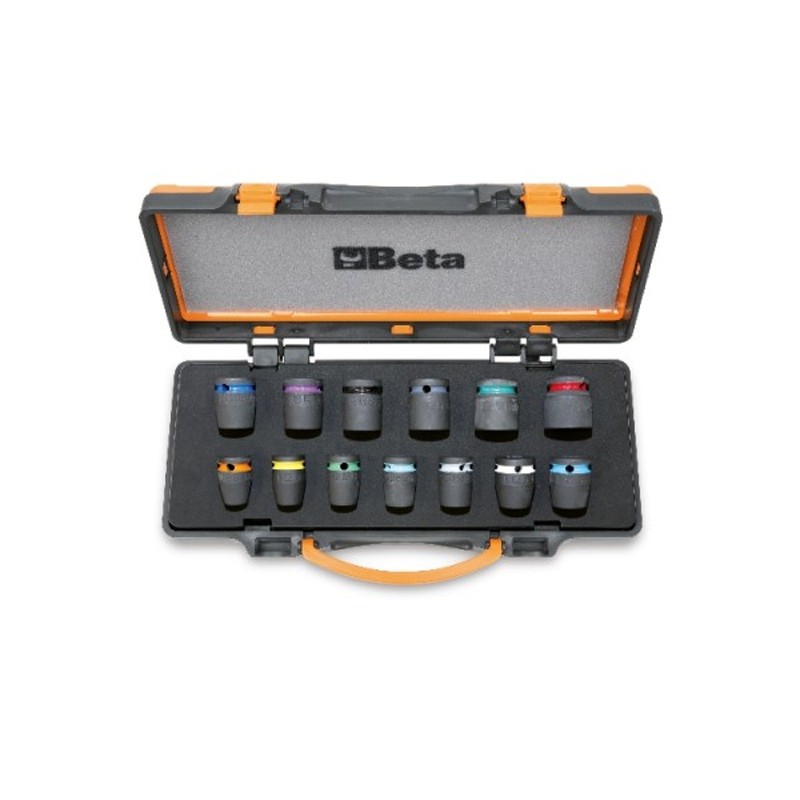 Coffret 3 Douilles à Chocs Gainées Beta 720LC/C3 - Pour écrous De Roue 17, 19, 21 Mm - Protège Jantes Alliage