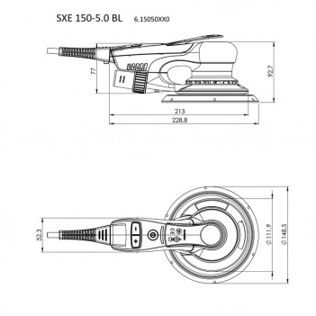 Ponceuse excentrique 150mm SXE 150-5.0 BL Metabo