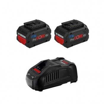 Set 2 batteries ProCORE18V 5,5Ah + Chargeur GAL 1880 Bosch