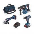 Kombi-Sets von 3 Maschinen 18V + Batterien + Transporttasche Bosch
