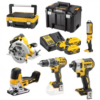 Set mit 5 Maschinen 18 V + 3 Batterien 5,0 Ah DCK500P3T DeWalt