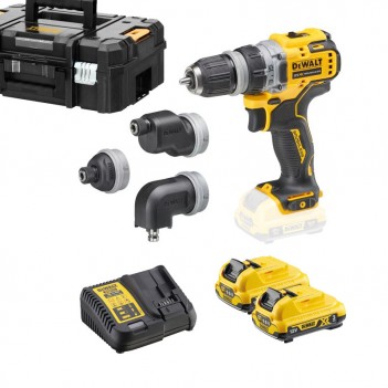 Perceuse visseuse XR 12V + 2 Accus 3Ah + 4 têtes DCD703L2T DeWalt