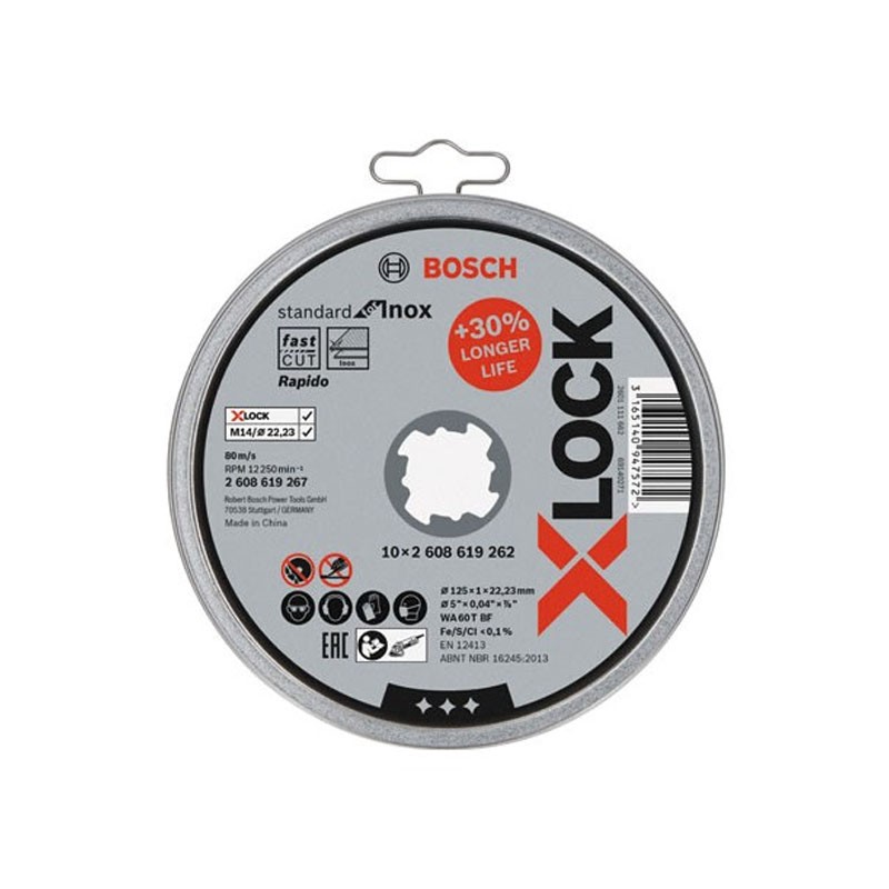 Boite de disques à tronçonner X-Lock Standard for Inox 125mm 1mm Bosch