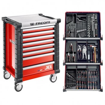 Werkstattwagen SPOTLIGHT Jet+ mit 9 modulen / 114 werkzeugen Facom