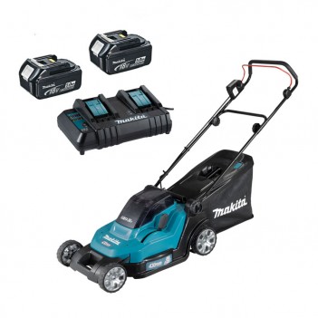 Tondeuse 43cm 2x18V + 2 Accus 5.0Ah + Chargeur Makita DLM432CT2