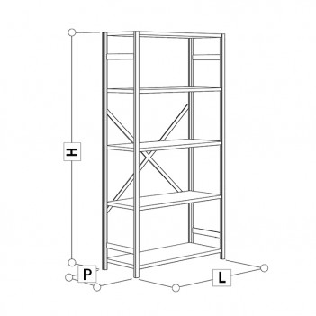 Etagère zinguée "base" (dimensions au choix) pour atelier / garage