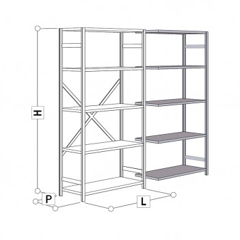 Etagère zinguée "base" (dimensions au choix) pour atelier / garage