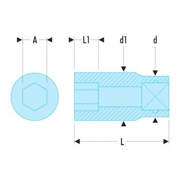 Steckschlüssel 1/2" 6-Kant Metrisch S.H (8-34mm) Facom