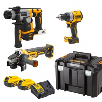 Set mit 3 Maschinen XR 18V ​​​​+ 2 Batterien 5,0 Ah DCK355P2T DeWalt