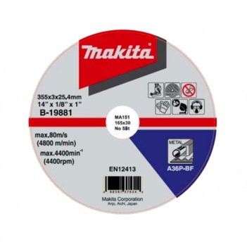 Disques à tronçonner 355/25,4 A36P B-19881-5 Makita