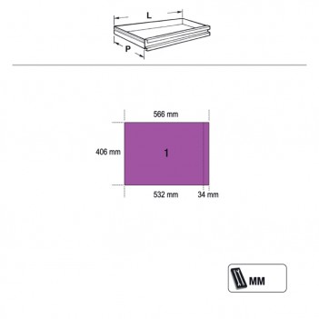Module fixe avec 7 tiroirs C45PRO 2.0 M7 pour ameublement C45PRO Beta