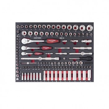 Composition d'outils 6 tiroirs, EVA, 1/4"+ 3/8"+ 1/2", 280 pcs. Kraftwerk