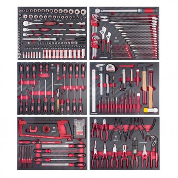 Insert/module composition d'outils 6 tiroirs, EVA, 1/4"+ 3/8"+ 1/2", 280 pcs. Kraftwerk