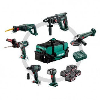 Set mit 6 Maschinen + Batterien und Ladegerät Combo Set 6.1 Metabo