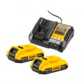 Set de 2 Accus 18V 2.0Ah XR Li-ion + Chargeur DCB1104D2 DeWalt
