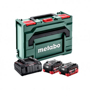 Set mit 2 18V LiHD - 5,5 Ah Batterien mit ASC Ladegerät + MetaBOX Metabo