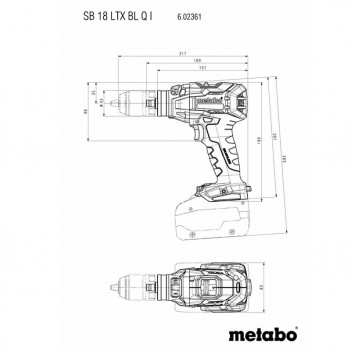 Akku-schlagbohrschrauber SB 18 LTX BL Q I + 2 Akkus 5,2Ah Metabo