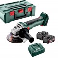 Meuleuse d'angle 18V W 18 L BL 9-125 + 2 Accus 4,0Ah Metabo