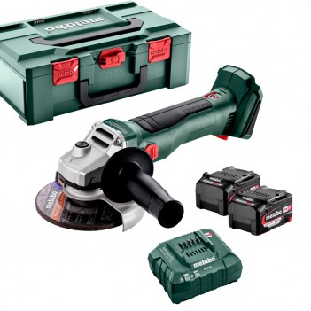 Akku-Winkelschleifer 18V W 18 L BL 9-125 + 2 Akkus 4,0Ah Metabo