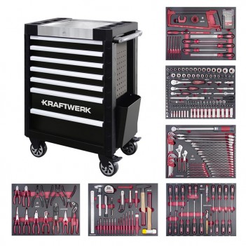 Werkstattwagen PRO LINE P407, EVA, 7 Schubladen, 280 Stk. Kraftwerk