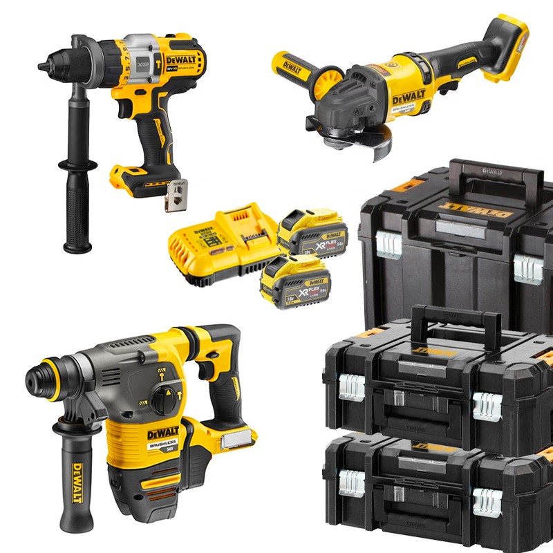 Set mit 3 Maschinen 18V / 54V + 2 Akkus DCK359X2T DeWalt