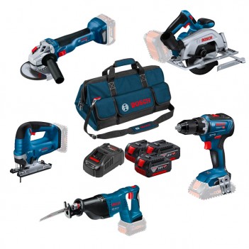 Set mit 5 Maschinen 18V + 3 Batterien + Tasche Bosch