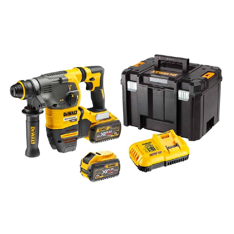 Bohrhammer 54V XR FLEXVOLT 3 Funktionen DCH333X2 + 2 9Ah Batterien DeWalt