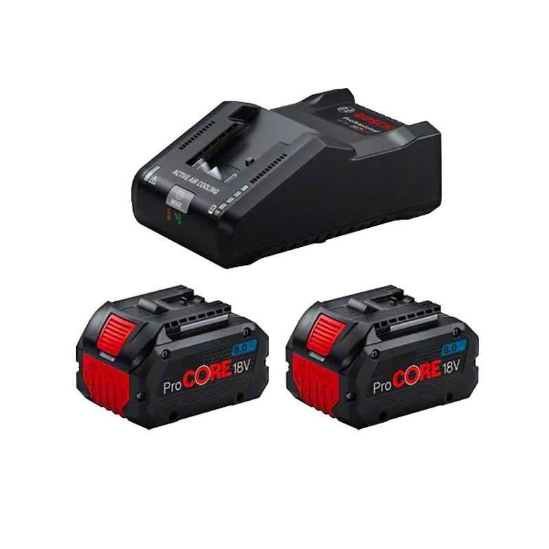 Set 2 batteries ProCORE18V 8Ah + Chargeur GAL 18V-160 Bosch