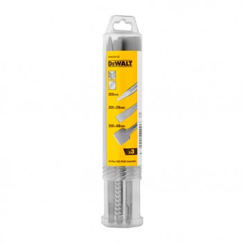 Pack 2 Burins plats + 1 Burin pointu 250mm 250mm SDS-Plus DT60330-QZ DeWalt