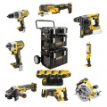 Set de 8 machines 18V + 4 Accus 5.0Ah + Chariot DCK853P4 DeWalt