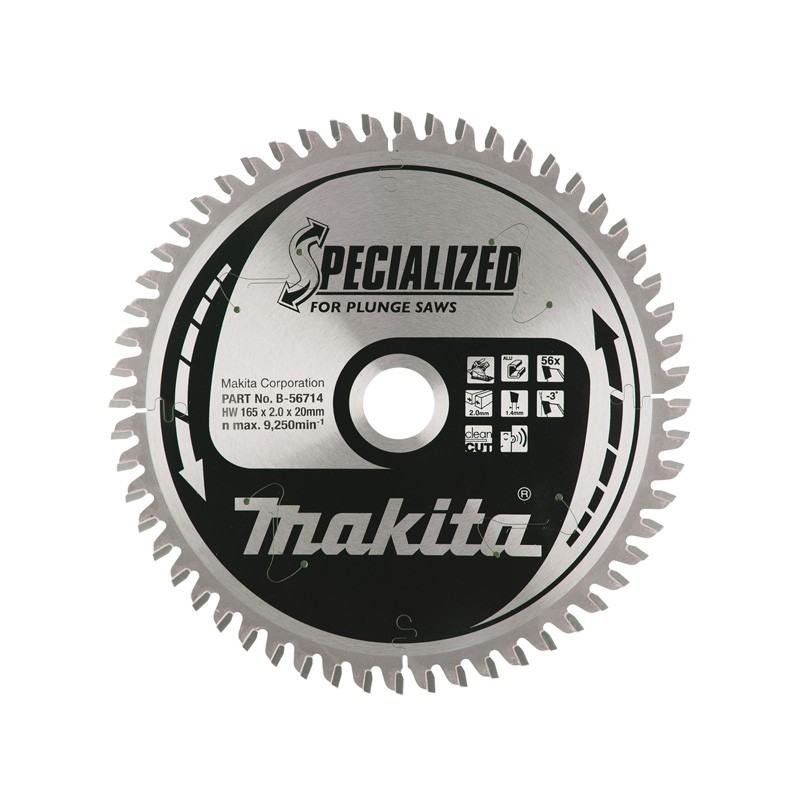 Aluminium Sägeblatt SPECIALIZED  für Tauchsäge 56Z 165/20 B-56714 Makita