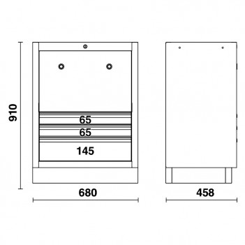 Module fixe avec 3 tiroirs et 2 enrouleurs intégrés C45PRO 2.0 ACT Beta