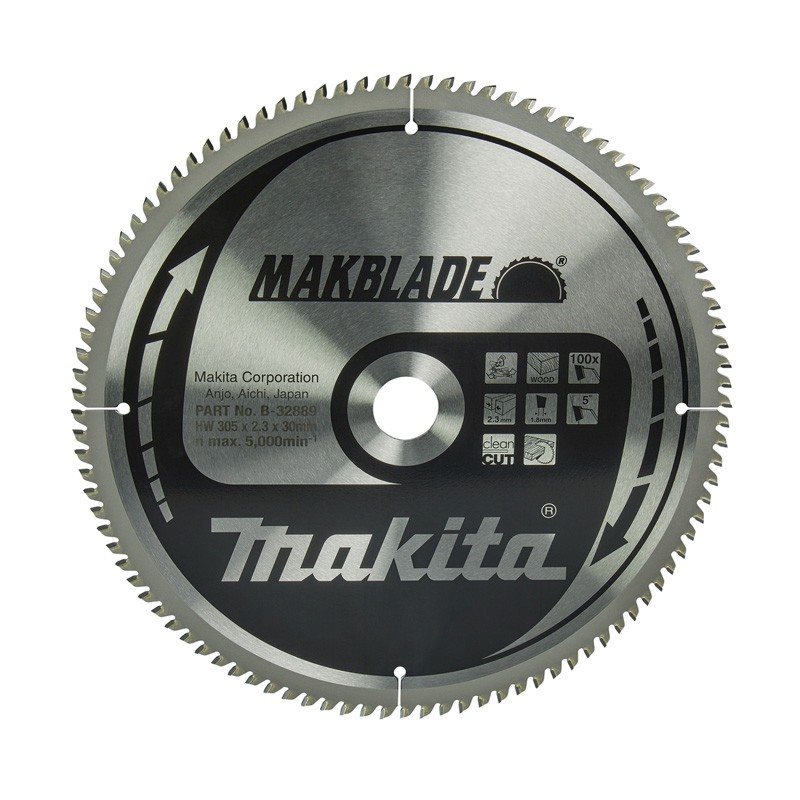 Kreissägeblatt, Makblade T.C.T, 305 x 30 mm, 100 Zähne B-32889 Makita Kreissägeblatt, Makblade T.C.T, 305 x 30 mm, 100 Zähne B-32889 Makita