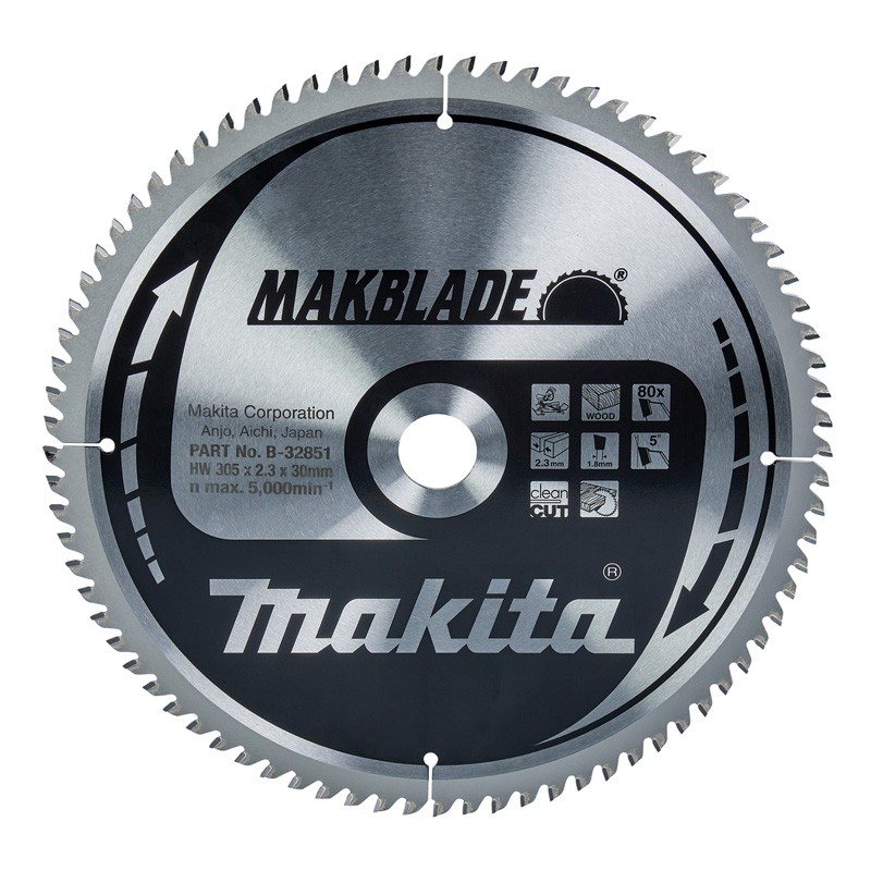 Kreissägeblatt, Makblade T.C.T, 305 x 30 mm, 80 Zähne B-32851 Makita Kreissägeblatt, Makblade T.C.T, 305 x 30 mm, 80 Zähne B-32851 Makita