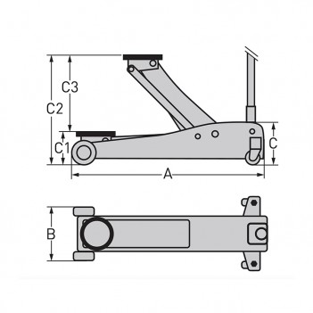 Cric rouleur hydraulique, 2 t 38110 Kraftwerk