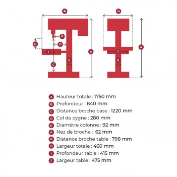 Säulenbohrmaschine 400V, 0,75kW, CM3 TFD-26115 ToolFrance