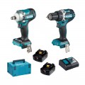 Set 18V LTX Bohrschrauber + Schlagschrauber LXT DLX2410TJ Makita