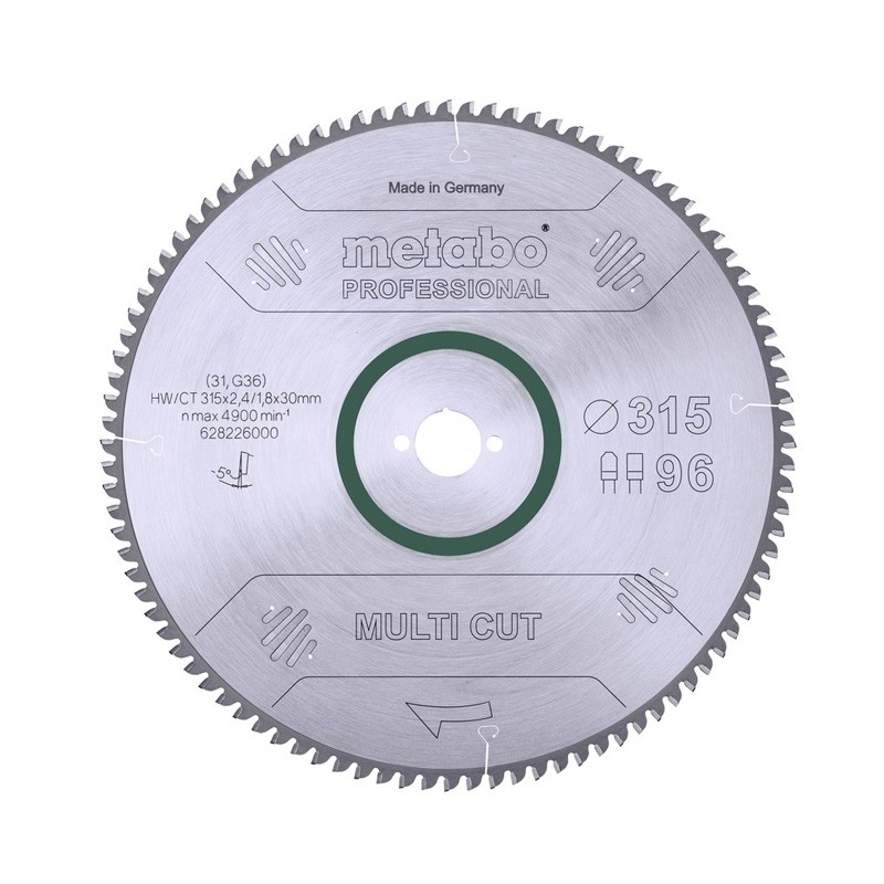 Sägeblatt multi cut - professional 315x30, Z96 FZ/TZ, 5°neg. Metabo Sägeblatt multi cut - professional 315x30, Z96 FZ/TZ, 5°neg. Metabo