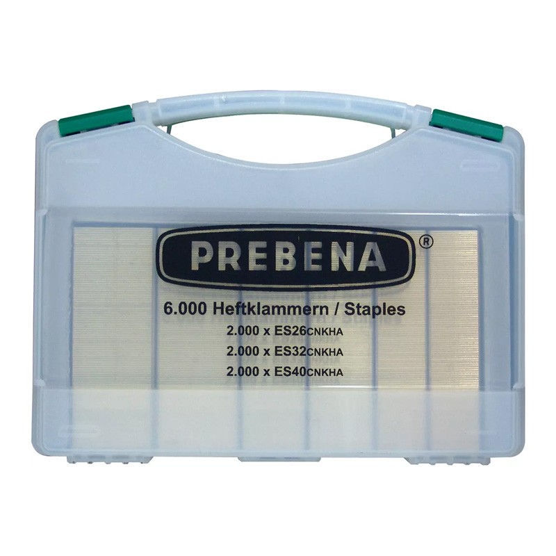 Coffret d'agrafes type ES 26-32-40mm 6000 pcs Prebena Coffret d'agrafes type ES 26-32-40mm 6000 pcs Prebena
