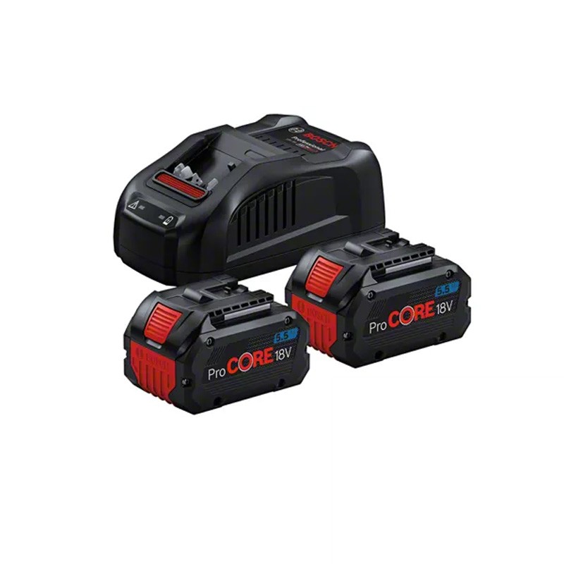 Starter-Set 2 Akkus ProCORE18V 5,5Ah + Schnellladegerät GAL 1880 CV Bosch Starter-Set 2 Akkus ProCORE18V 5,5Ah + Schnellladegerät GAL 1880 CV Bosch