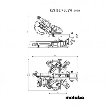 Scie à onglets KGS 18 LTX BL 216 18V Metabo