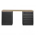 Werkstattmöbel 2 Elemente Werkbank Mobilio schwarz 3964K-BLK-007 Kraftwerk