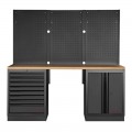 Werkstattmöbel 2 Elemente Werkbank + Lochwand Mobilio schwarz 3964K-BLK-003 Kraftwerk
