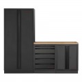 Mobilier d'atelier 3 éléments avec armoire Mobilio noir 3964K-BLK-012 Kraftwerk
